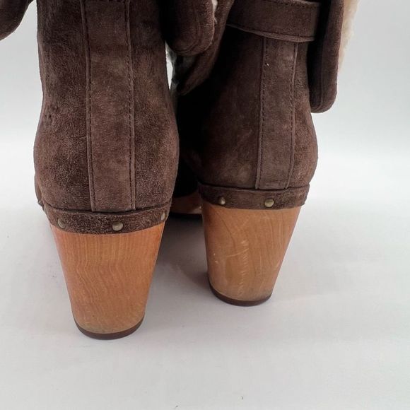 UGG Lynnea Sheepskin shearling wood clog Boots - Picture 7 of 13